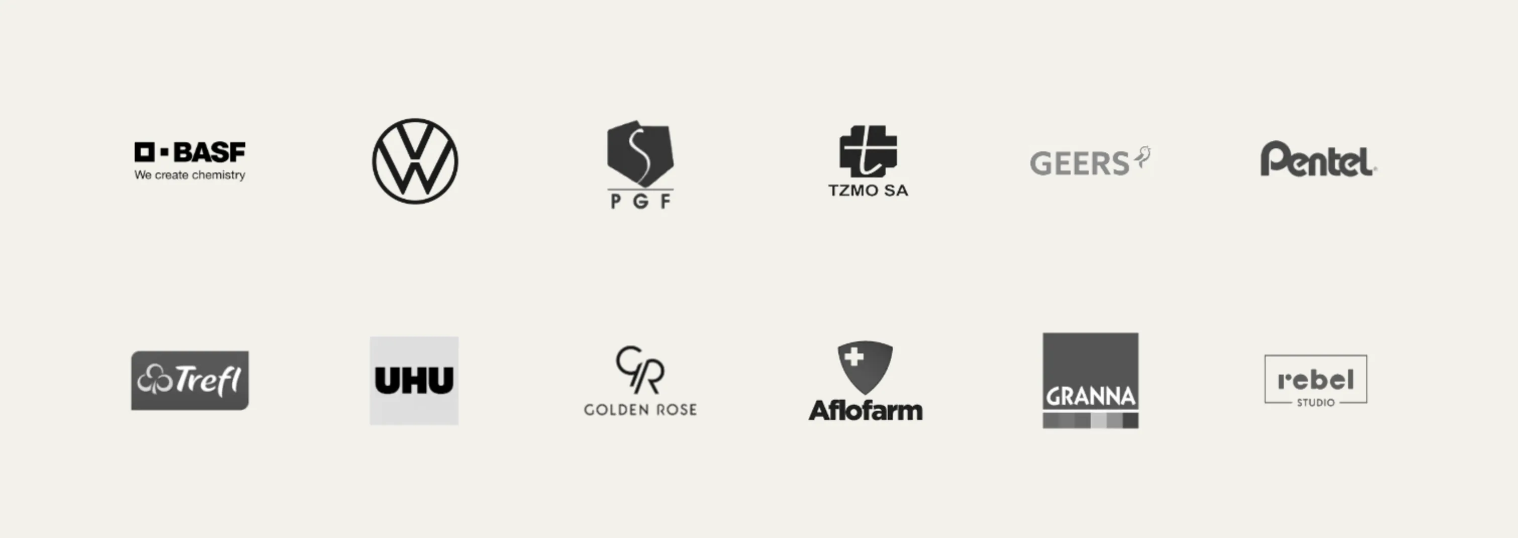 Logotypy przykładowych marek z doświadczenia PLAN GROUP i PLAN Digital